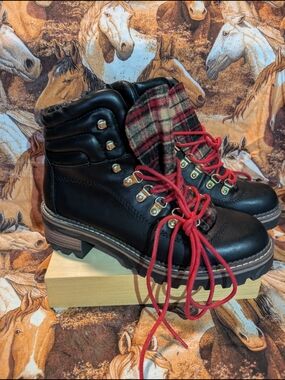 Buckle Black Lug Sole Boots